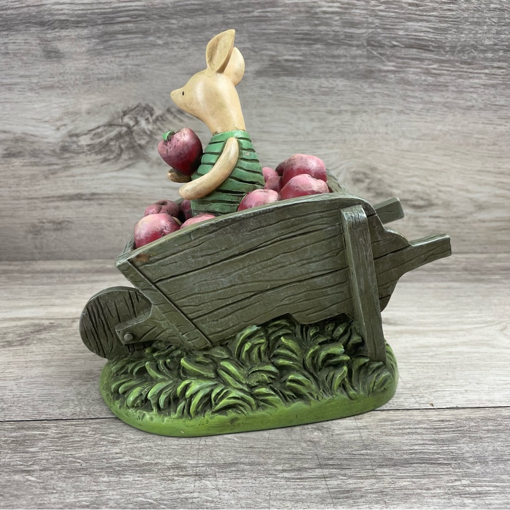 Disney Charpente Classic Pooh Piglet W/ Apple Wheelbarrow Piggy Bank